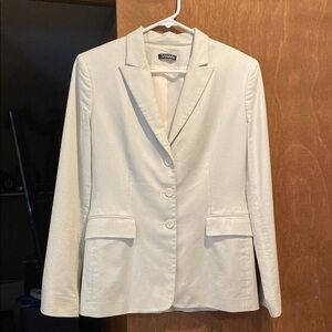 Tahari Light Blue and White Striped Women's Blazer
